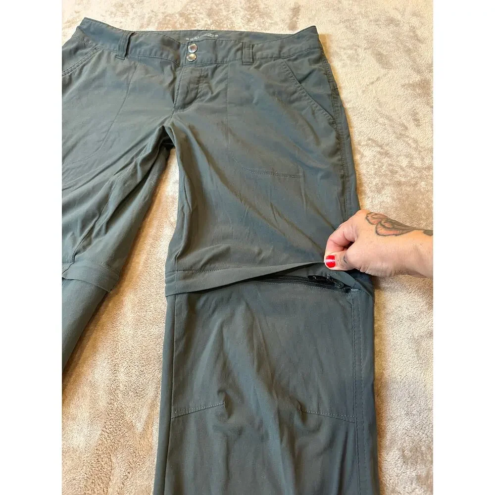 Columbia Omni Shield Convertible Hiking Pants Zip Off Shorts Womens 10 Gray